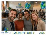 Nexora Launch Party 2026 — the resulting custom-framed magnet keepsake.